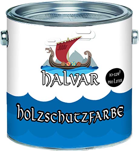 Halvar PU Holzschutzfarbe GLÄNZEND Silbergrau RAL 7001 Grau Skandinavische Wetterschutzfarbe Holz-Lack wetterbeständiger Langzeitschutz (2,5 L) von Halvar