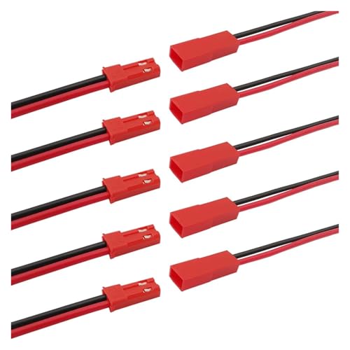 1/2/5/10Pairs JST 2 Pin Männlich Weiblich Stecker Jack Kabel Draht 22 AWG 10cm 20cm for Lampe Streifen RC Spielzeug Batterie(10cm,10Pair) von HamPaesk