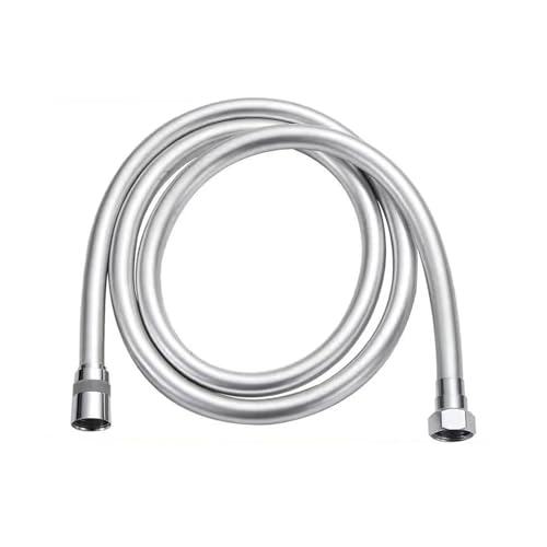 1 STÜCK 1500mm Schwarz/Silber/Weiß/Golden/GrauPVC Hochdruck-Brauseschlauch for Badezimmer Handbrausekopf Glatte 360-Grad-Drehung Flexibles Rohr(Silver,300cm) von HamPaesk