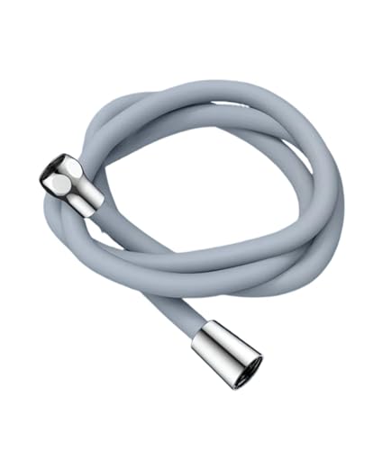 1 stück,5/2/3 Mt Silikon Flexibler Brauseschlauch Anti-Wicklungsverlängerung Hochdruckrohr Duschkopf rohr Badezimmer Wasserhahn Zubehör(Light Grey,1.5M) von HamPaesk