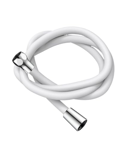 1 stück,5/2/3 Mt Silikon Flexibler Brauseschlauch Anti-Wicklungsverlängerung Hochdruckrohr Duschkopf rohr Badezimmer Wasserhahn Zubehör(White,2.0M) von HamPaesk