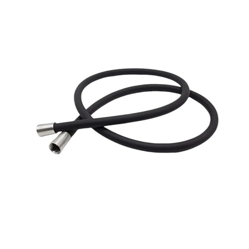 1 stück,5/2 M Silikon Brauseschlauch Schwarz Flexible Lange Handheld Kopf Rohr Explosion-proof Badezimmer Sanitär(BLACK-1.5M- S NUTS) von HamPaesk