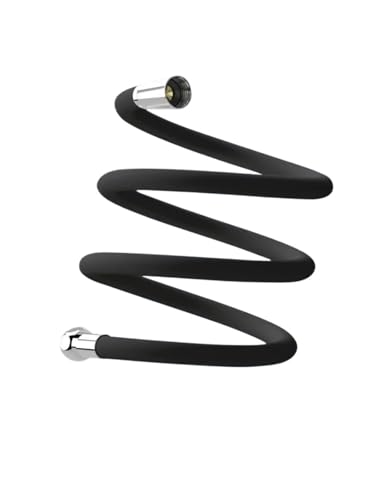 1 stück,5/2 M Silikon Duschkopfschlauch Flexibler Anti-Wicklungs-Explosionsschutzrohr Hochdruckrohr Badezimmerzubehör(Black,150CM) von HamPaesk