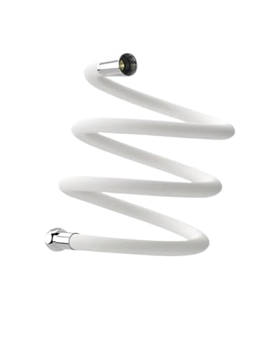 1 stück,5/2 M Silikon Duschkopfschlauch Flexibler Anti-Wicklungs-Explosionsschutzrohr Hochdruckrohr Badezimmerzubehör(White,200CM) von HamPaesk