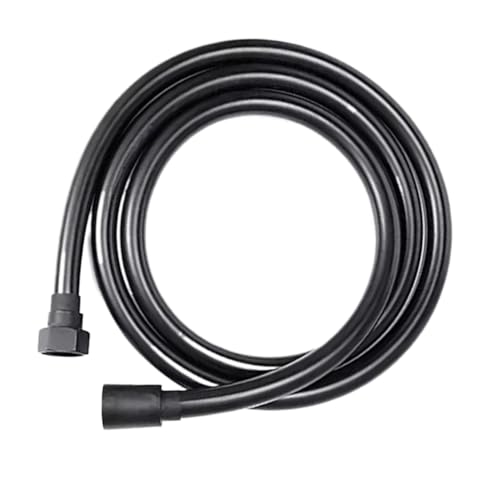 1 stück 1,5 M PVC Hochdruck-brauseschlauch Flexibles Rohr for Badezimmerkopf Golden Silber Schwarz Grau Weiß Badzubehör(Black PVC 1.5m) von HamPaesk