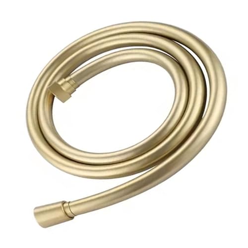 1 stück 1,5 M PVC Hochdruck-brauseschlauch Flexibles Rohr for Badezimmerkopf Golden Silber Schwarz Grau Weiß Badzubehör(Golden PVC 1.5m) von HamPaesk
