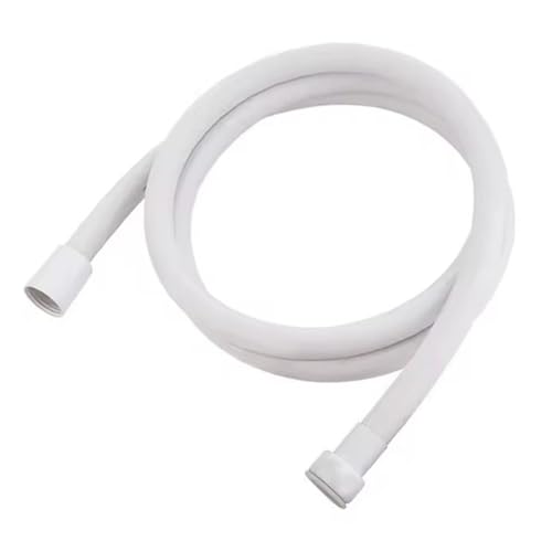 1 stück 1,5 M PVC Hochdruck-brauseschlauch Flexibles Rohr for Badezimmerkopf Golden Silber Schwarz Grau Weiß Badzubehör(White PVC 1.5m) von HamPaesk