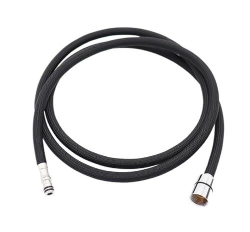 1 stück 150/180/300 cm Küchenarmaturschlauch Ersatz Herausziehbarer Nylon-Geflechtschlauch Flexible Sanitär G1/2 M15 Schwarz Grau Rohr Zubehör(Black,180cm) von HamPaesk