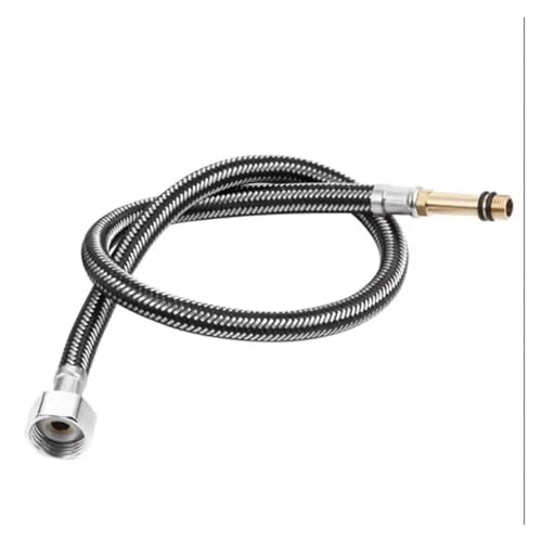 1 stück 60 cm/80 cm/100 cm Edelstahl Wasserhahn Schläuche Kalt Heiß Mixer Wasser Einlass Rohr Küche bad Schlauch(Black,60CM) von HamPaesk