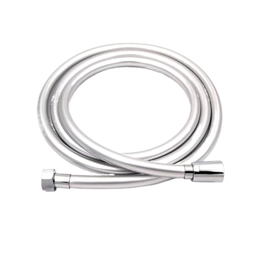 1PC 1,5 M/2 M/3 M/4 M PVC Flexible Dusche Schlauch Hochdruck Rohr for Bad Kopf Sanitär Anti Wicklung(Silver,150CM) von HamPaesk