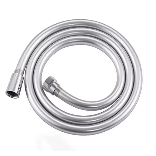 1PC 1.5/2/3/4m PVC Handbrauseschlauch Flexibler Anti-Wicklungs-Explosionsgeschützter Wasserschlauch Badezimmer Wasserhahn Verlängerungsrohr(Silver,200CM) von HamPaesk