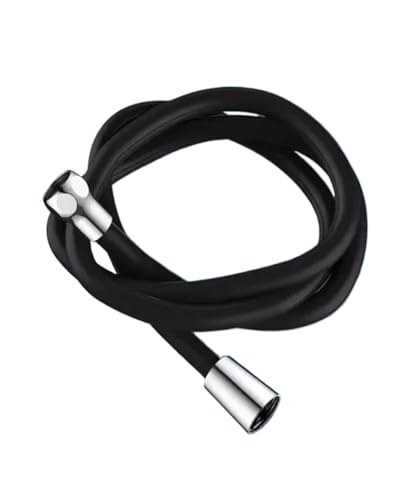 1PC 1.5/2M Silikon Flexible Dusche Schlauch Lange Bad Wasser Verlängerung Sanitär Rohr Ziehen Zubehör(Black,150CM) von HamPaesk