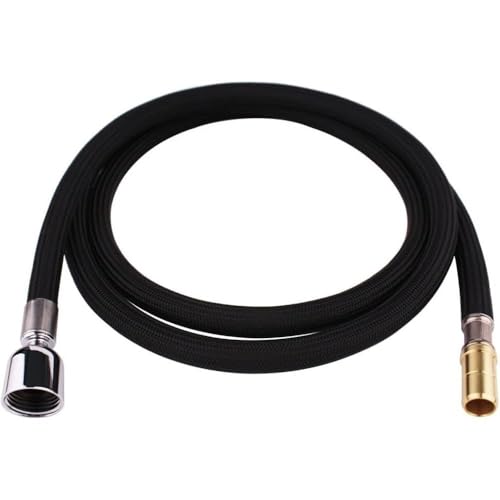 1PC 150cm Pull-out Wasserhahn Schlauch Teleskop Küche Teile Universal Edelstahl Pull-Down Ersatz Bad(Black) von HamPaesk