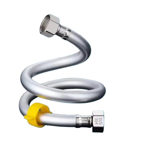 1PC 20-200cm PVC Schlauch Becken & Toilette Wasser Gewebt 1/2 "Sanitär Bad Heizung Explosion Proof Sprinkler Dusche(Stainless steel nut,200cm) von HamPaesk