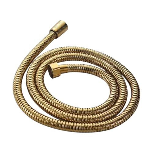 1PC G1/2 Universal Edelstahl Flexible Dusche Schlauch 1,5 M/2 M/3 M Badezimmer Rohr Verlängerung Sanitär(Golden,1.5M) von HamPaesk