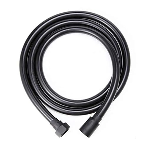1PC PVC Dusche Schlauch Flexible Rohr for Bad Kopf 1,5 M Schwarz Silber Goldene Weiß Gun GreyBath(Black,200CM) von HamPaesk