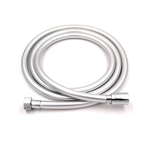 1PC PVC Dusche Schlauch Flexible Rohr for Bad Kopf 1,5 M Schwarz Silber Goldene Weiß Gun GreyBath(Silver,150CM) von HamPaesk