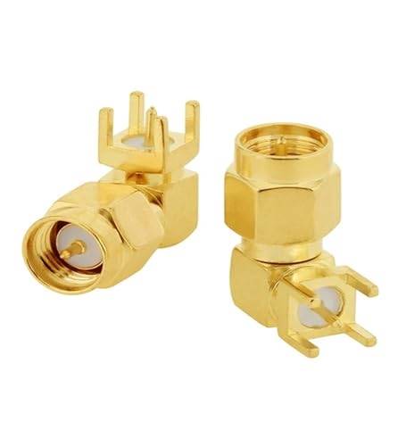 1PC SMA Männlich/Weiblich RF Coax Connector PCB 2-Loch Panel Mount Solder Post Draht Terminal Adapter Vergoldet(Type16) von HamPaesk