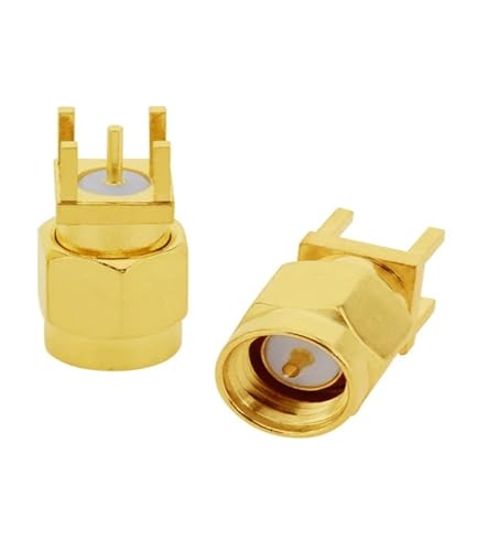 1PC SMA Männlich/Weiblich RF Coax Connector PCB 2-Loch Panel Mount Solder Post Draht Terminal Adapter Vergoldet(Type7) von HamPaesk