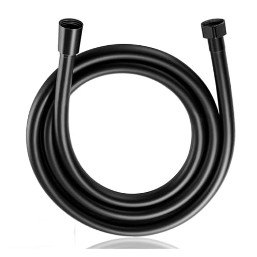 1PC Silber PVC Brauseschlauch Ersatz Handheld Flexible for Badezimmer Kopf Langlebig 1,5 M/2 M/3 M Badewanne(Black,3M) von HamPaesk