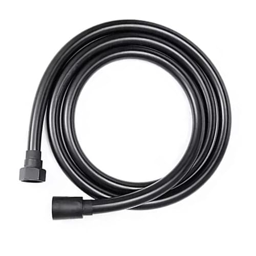 1pc PVC Dusche Schlauch Flexible Rohr for Bad Kopf 1.5/2/3/4M Goldene Silber Schwarz zubehör(Black,150cm) von HamPaesk