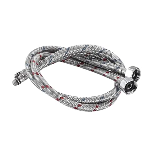 2 Stück G1/2 Edelstahl Flexible Sanitärrohre Kalt-Heiß-Mixer Wasserhahn Wasserversorgungsrohrschläuche Badezimmerteil 50 cm-100 cm(60cm) von HamPaesk