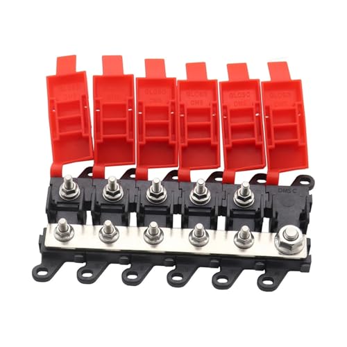 3/4/5/6 weg Verteilung Block Auto Midi Sicherung Box Halter 200A Bolzen Auf Typ Power for RV Boot Bus(5 Way) von HamPaesk