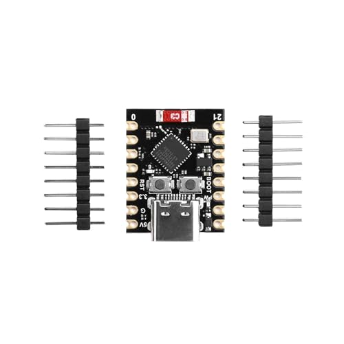 ESP32-C3 SuperMini WiFi Bluetooth 5.0 Entwicklungsboard Leistungsstarker, stromsparender Mini-Stiftsockel ohne Lötzinn(Black) von HamPaesk