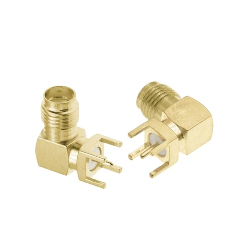 SMA-Stecker, weiblich, gerader Stecker, 90 Grad, Lötkante, PCB, rechtwinklige Montage, RF-Kupfer-Steckdose(L Type 14.5MM,5PCS) von HamPaesk