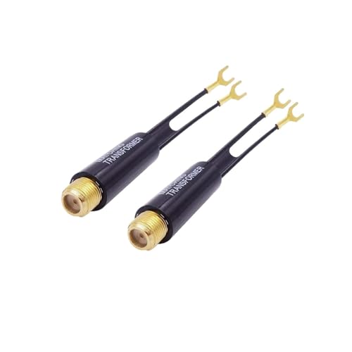 Transforme 75 Ohm zu 300 Adapter UHF VHF FM Antenne Transformator Konverter F Buchse for TV Radio RF Koaxial(Gold 5PCS) von HamPaesk