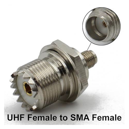 UHF-zu-SMA-Stecker SO239 PL259 Stecker Buchse 4-Loch-Flansch RF-Adapter Gerade Messing for CB-Radio/Walkie-Talkie(Brown) von HamPaesk
