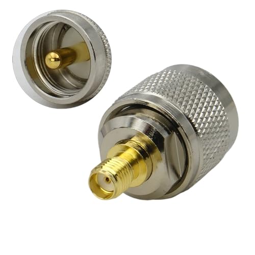 UHF-zu-SMA-Stecker SO239 PL259 Stecker Buchse 4-Loch-Flansch RF-Adapter Gerade Messing for CB-Radio/Walkie-Talkie(Dark Grey) von HamPaesk