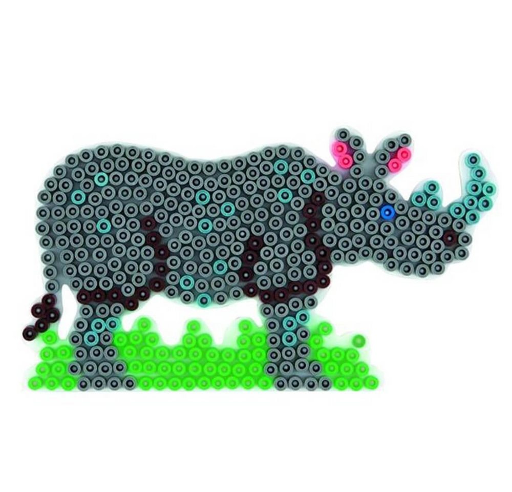 Hama Perlen Bügelperlen Hama Stiftplatte Nashorn weiß von Hama Perlen