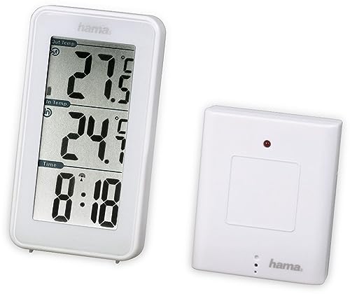 HAMA | 2-teilige Wetterstation, Innen- und Außentemperatur, Grad Celsius und/oder Grad Fahrenheit, ±2°C Genauigkeit von Hama