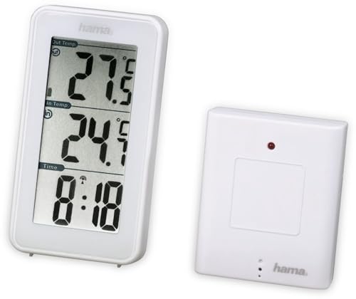 HAMA | 2-teilige Wetterstation, Innen- und Außentemperatur, Grad Celsius und/oder Grad Fahrenheit, ±2°C Genauigkeit von Hama