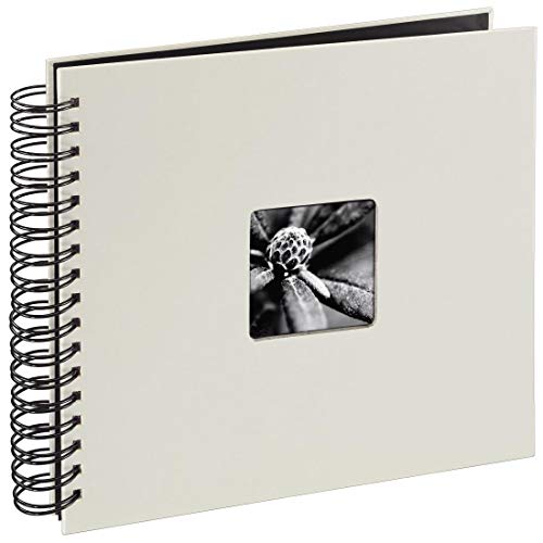 Hama Fotoalbum 28x24 cm (Spiral-Album mit 50 schwarzen Seiten, Fotobuch mit Pergamin-Trennblättern, Album zum Einkleben und Selbstgestalten) kreide von Hama