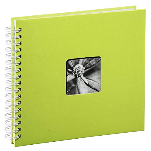 Hama Fotoalbum 28x24 cm (Spiral-Album mit 50 weißen Seiten, Fotobuch mit Pergamin-Trennblättern, Album zum Einkleben und Selbstgestalten) grün von Hama