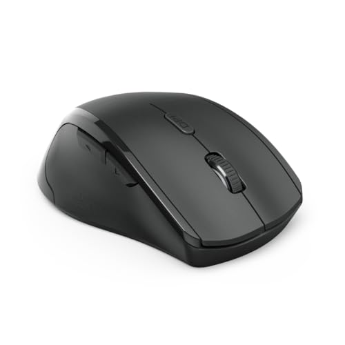 Hama Maus kabellos für Linkshänder ergonomisch (Linkshänder-Maus ohne Kabel, Wireless Funkmaus, USB Empfänger, vertikal, 800-1600 dpi, 3 Tasten inkl. Browser-Tasten, 2,4 GHz) schwarz von Hama