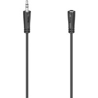 Hama 00205121 Klinke Audio Verlängerungskabel [1x UK-Stecker - 1x Klinkenbuchse 3.5 mm] 5m Schwarz von Hama