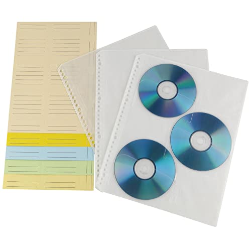 Hama 10 CD-ROM-Index-Hüllen transparent-Weiss für CD Ablage 49835 von Hama