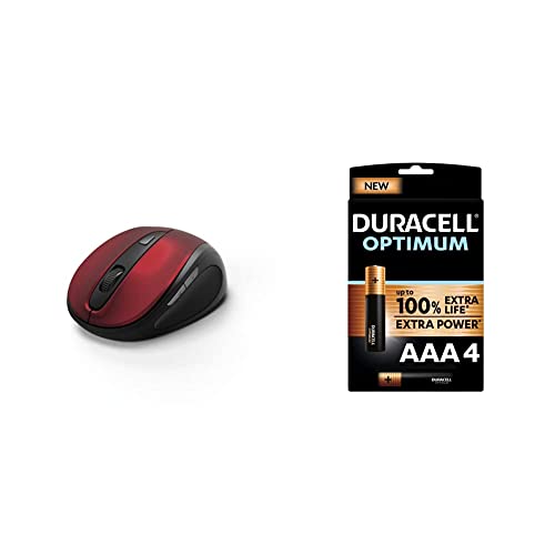 Hama | 1600 DPI | USB Wireless Ergonomische Maus + Duracell NEU Optimum AAA Micro Alkaline-Batterien von Hama
