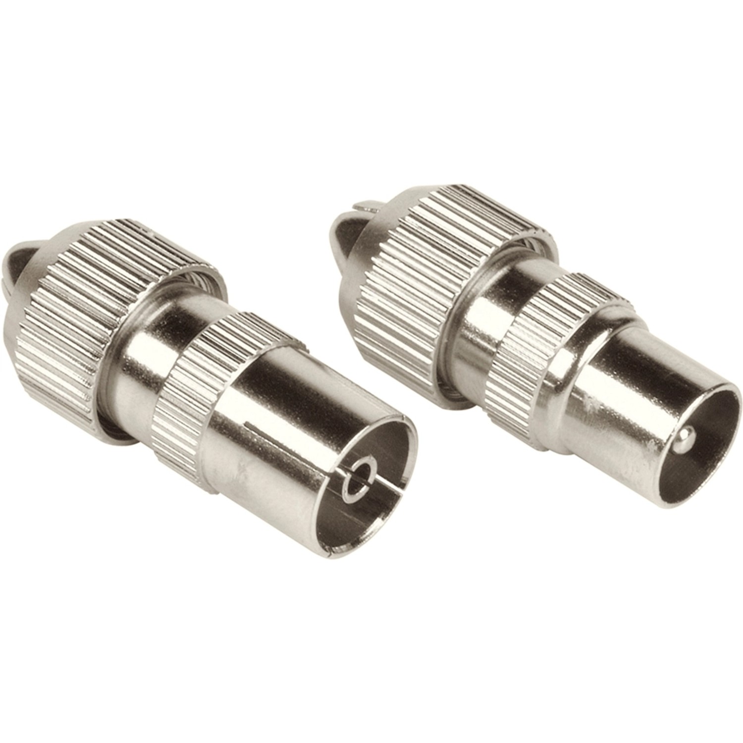 Hama Antennen-Adapter-Set Koax-Stecker/Koax-Kupplung Schraubbar Silber 2 Stück von Hama