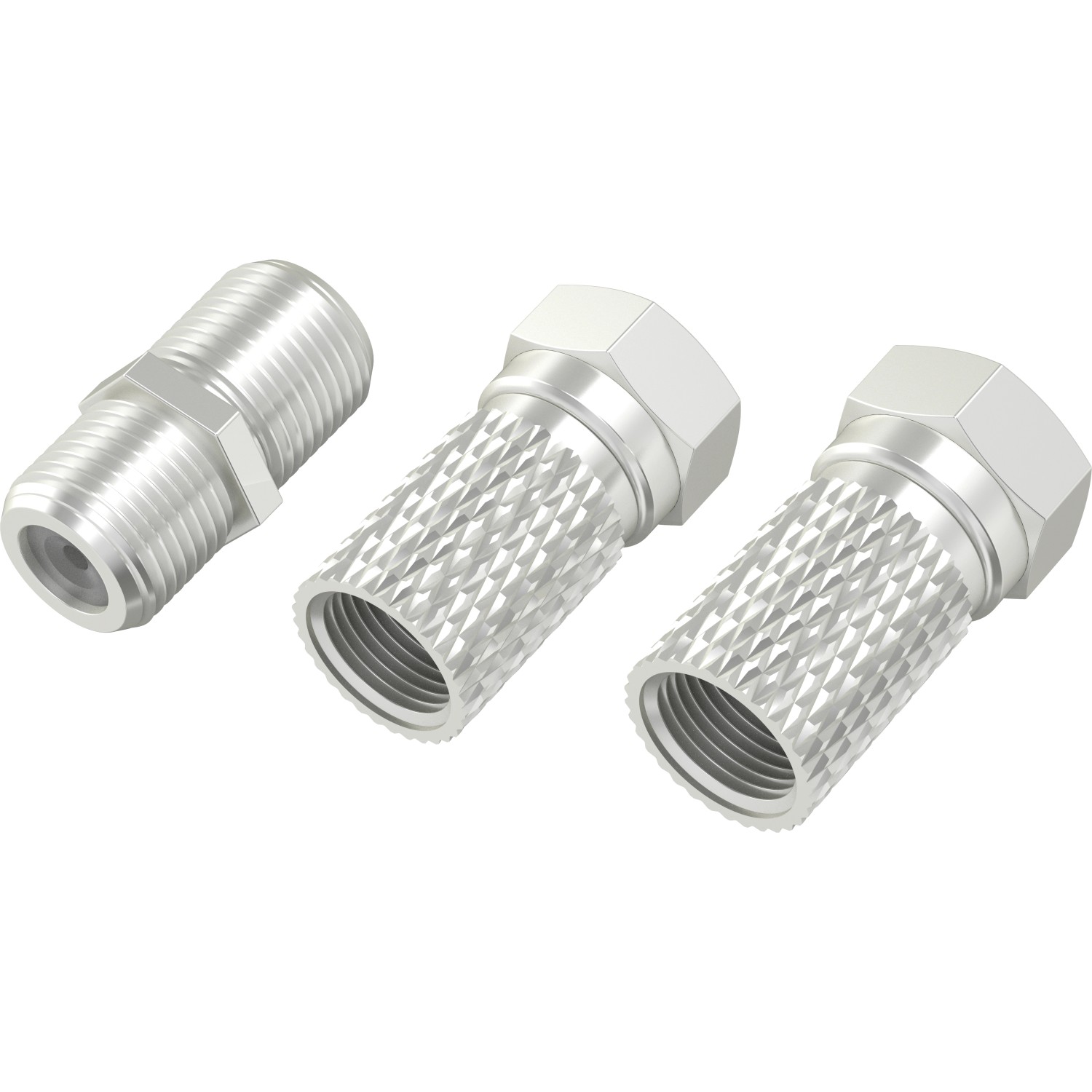 Hama Antennen-Adapter-Set SAT 2 F-Stecker und Adap. F-Kupplung/F-Kupplung Silber von Hama