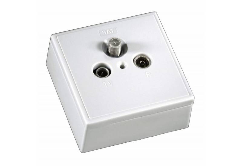 Hama Antennensteckdose Antennen-Dose 3-Fach 18dB Sat-Dose Aufputz, TV Radio Durchgangsdose Wanddose für Unicable DVB-S2 DVB-C DVB-T2 Sat von Hama