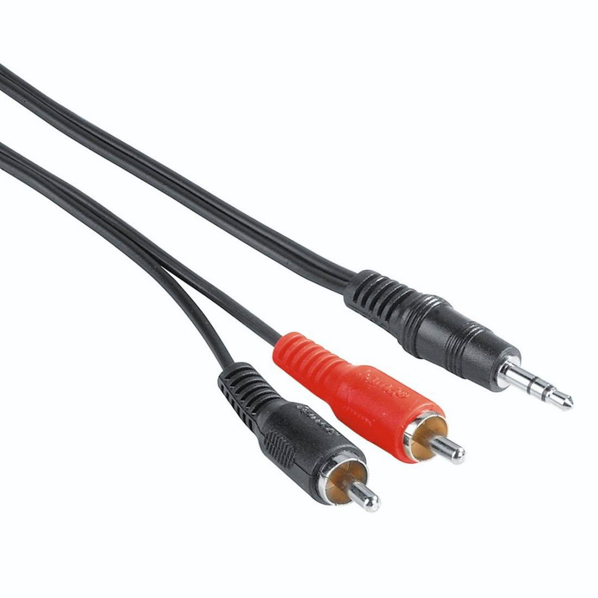 Hama Audio-Kabel schwarz 3,5 mm Klinkenstecker mit 2 Cinch-Stecker, 2 m Hama Audio-Kabel schwarz 3,5 mm Klinkenstecker mit 2 Cinch-Stecker, 2 m von Hama