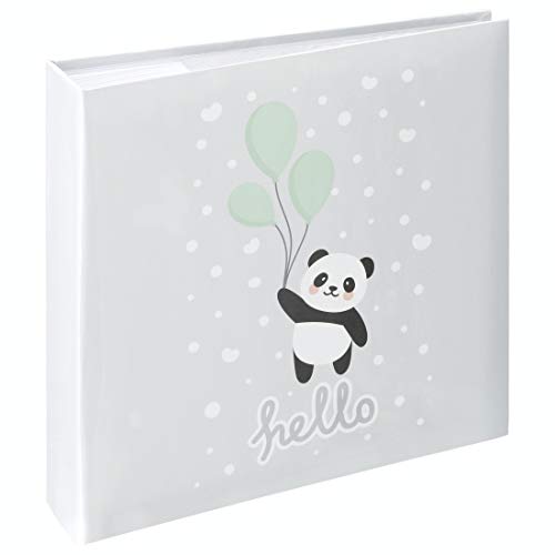 Hama Babyalbum Panda (Einsteckalbum für 200 Fotos im Format 10x15, Baby Fotoalbum für Jungen und Mädchen, Kinderalbum mit Kinder-Motiv zum Einstecken) grau von Hama