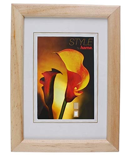 Hama Bilder-Rahmen Siegen Holz-Rahmen Foto Portrait Wand Poster Deko Glas Natur 10 x 15 cm von Hama