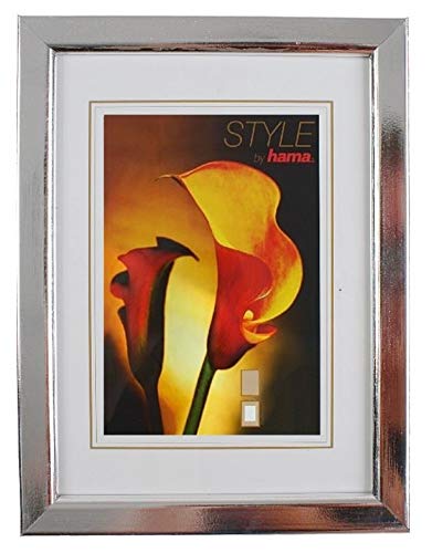 Hama Bilder-Rahmen Siegen Holz-Rahmen Foto Portrait Wand Poster Deko Glas Silber 10 x 15 cm von Hama