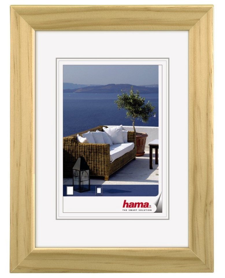 Hama Bilderrahmen Hama Holz-Rahmen Cornwall Bilder-Rahmen Poster Fotos Portrait Wand Galerie Glas, für 1 Bilder, mit Aufhängevorrichtung von Hama