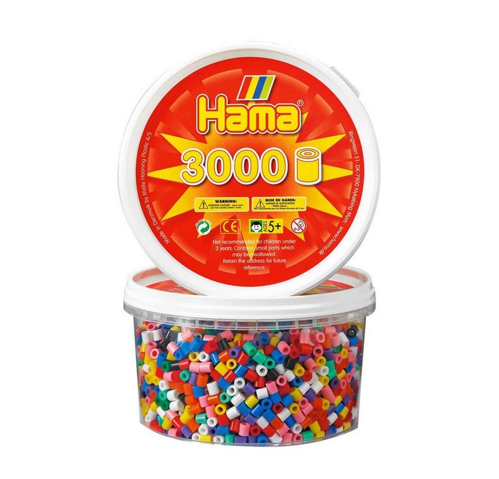 Hama Perlen Bügelperlen Hama Dose mit 3000 Bügelperlen Basic von Hama Perlen